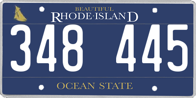 RI license plate 348445