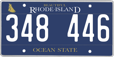 RI license plate 348446