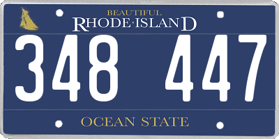 RI license plate 348447
