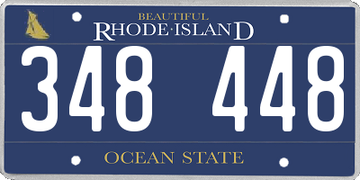 RI license plate 348448