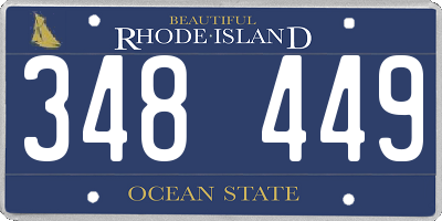 RI license plate 348449