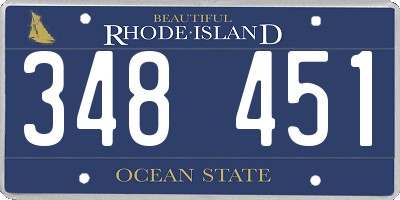 RI license plate 348451