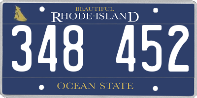 RI license plate 348452