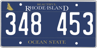 RI license plate 348453