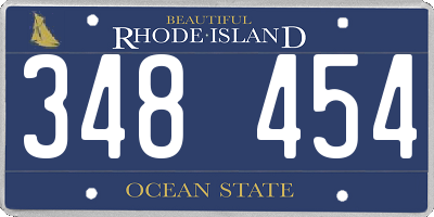 RI license plate 348454