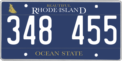 RI license plate 348455