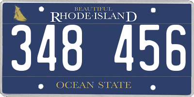 RI license plate 348456