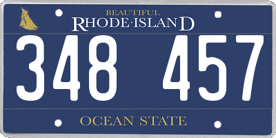 RI license plate 348457