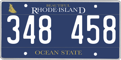 RI license plate 348458