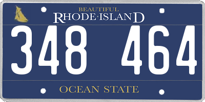 RI license plate 348464