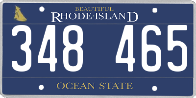 RI license plate 348465