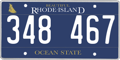RI license plate 348467