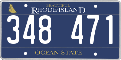 RI license plate 348471