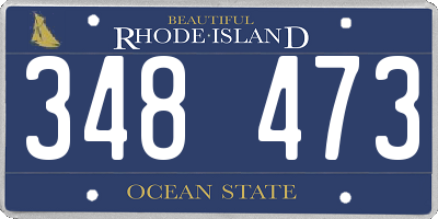RI license plate 348473