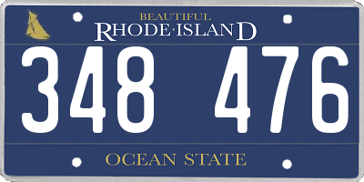 RI license plate 348476