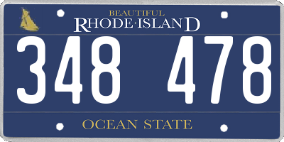 RI license plate 348478
