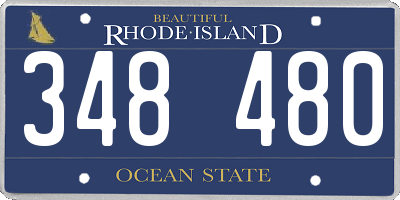 RI license plate 348480