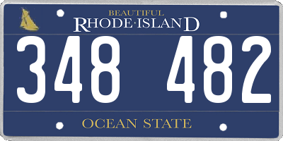 RI license plate 348482