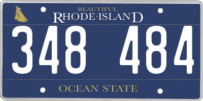 RI license plate 348484