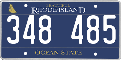 RI license plate 348485