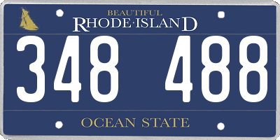 RI license plate 348488