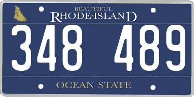 RI license plate 348489