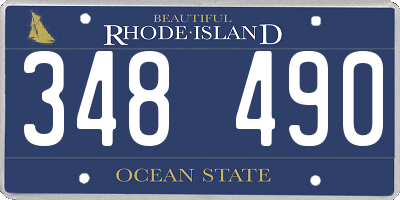 RI license plate 348490
