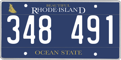 RI license plate 348491