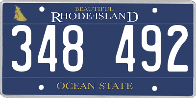 RI license plate 348492