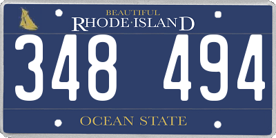 RI license plate 348494