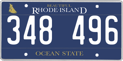 RI license plate 348496