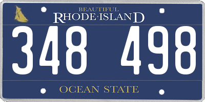 RI license plate 348498