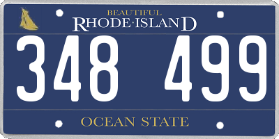 RI license plate 348499