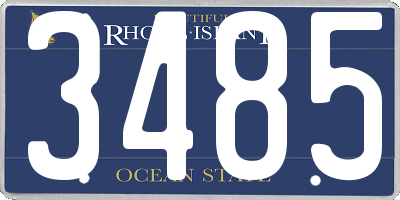 RI license plate 3485