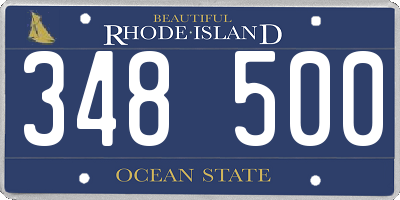RI license plate 348500