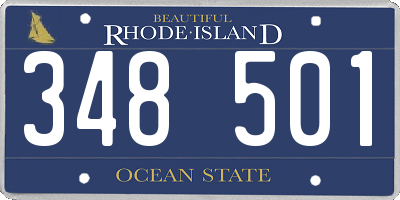 RI license plate 348501