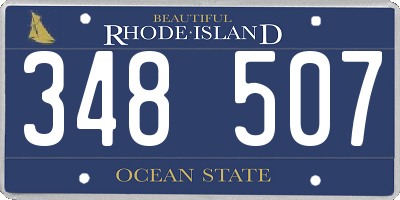 RI license plate 348507
