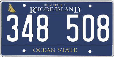 RI license plate 348508