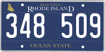 RI license plate 348509