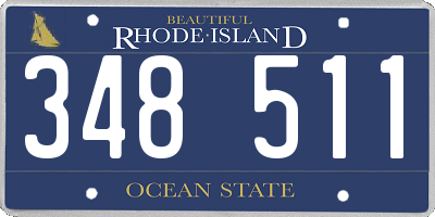 RI license plate 348511