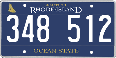 RI license plate 348512