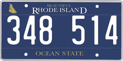 RI license plate 348514