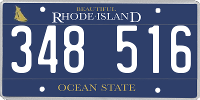 RI license plate 348516