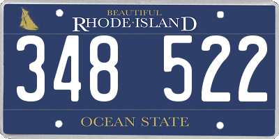 RI license plate 348522