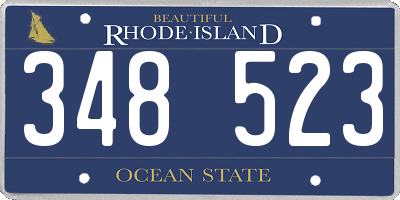 RI license plate 348523