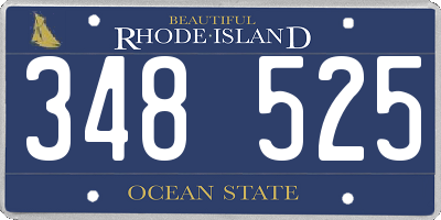 RI license plate 348525