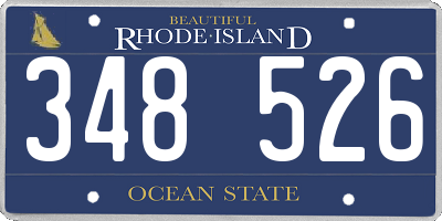 RI license plate 348526