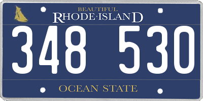 RI license plate 348530