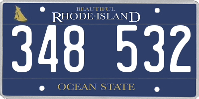 RI license plate 348532