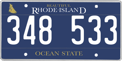 RI license plate 348533